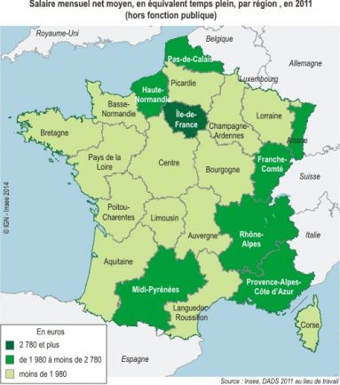 Carte France Salaires