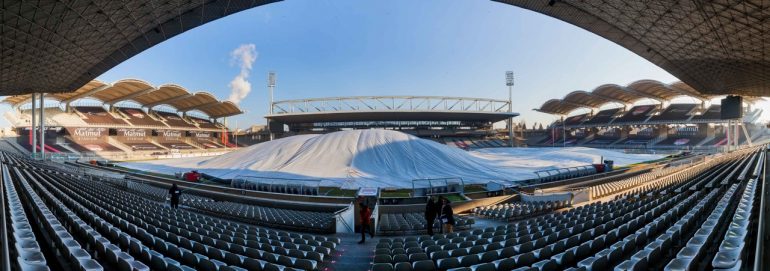 stade Gerland LOU bache tribunes