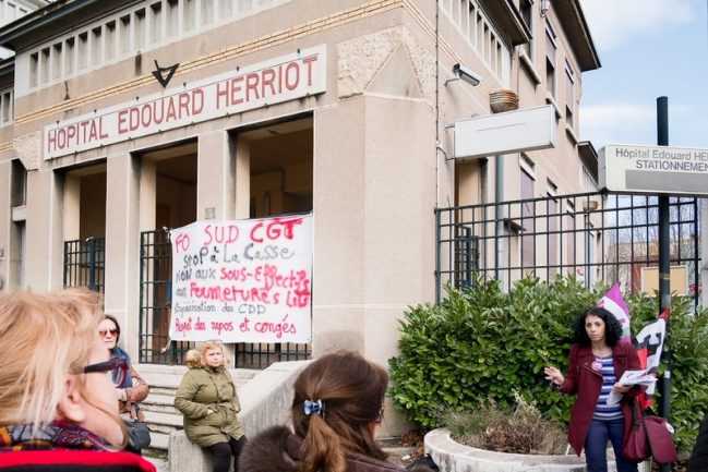 Grève hôpital Edouard Herriot 15 février 2017