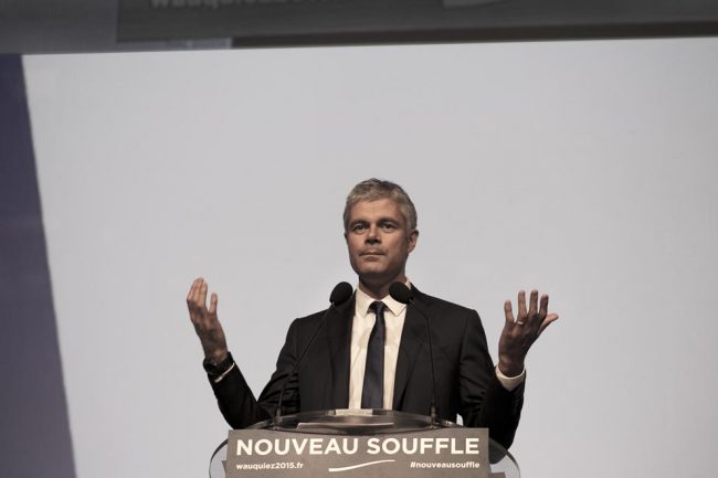 Laurent Wauquiez, en meeting pendant la campagne des régionales 2015 © Tim Douet