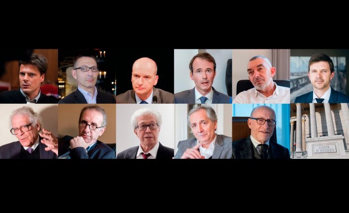 De gauche à droite et de haut en bas : David Metaxas, Gabriel Versini-Bullara, François Saint-Pierre, Fabien Rajon, Frédéric Doyez, Jean-François Barre / Marcel Giudicelli, Jean-Félix Luciani, André Soulier, Paul-Richard Zelmati et Alain Jakubowicz © Tim Douet