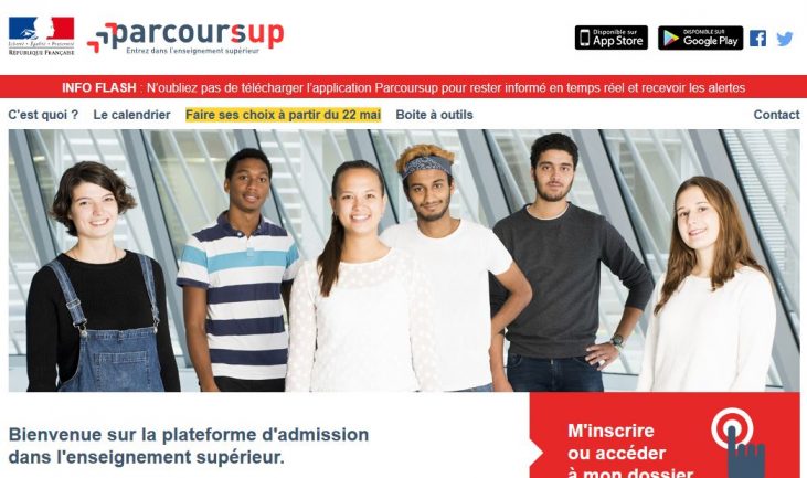 capture d'écran du site parcoursup.fr