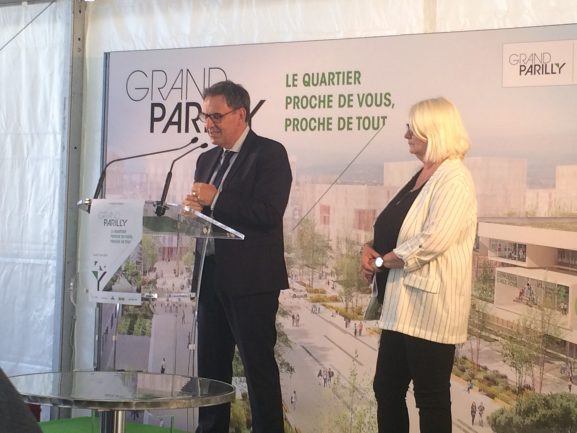 David Kimelfeld et Michèle Picard lord de la conférence de presse pour le Grand Parilly ( © Léa Dubuc)