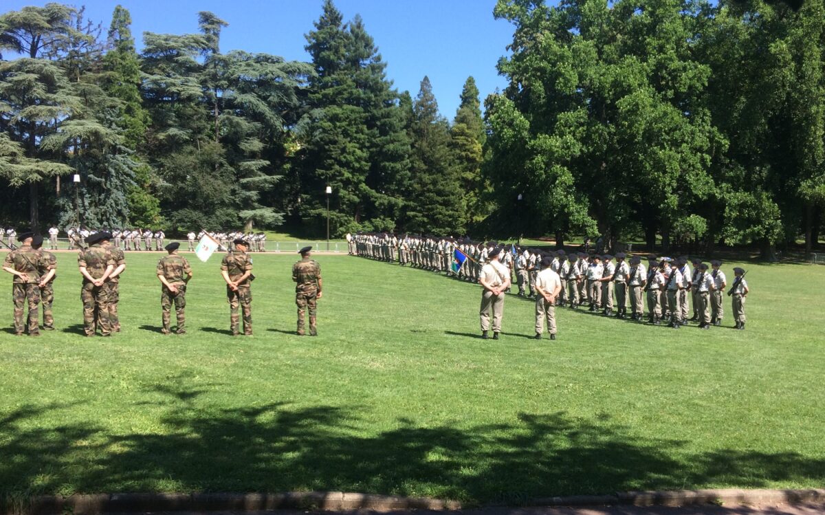 Cérémonie militaire au parc de la Tête d'Or