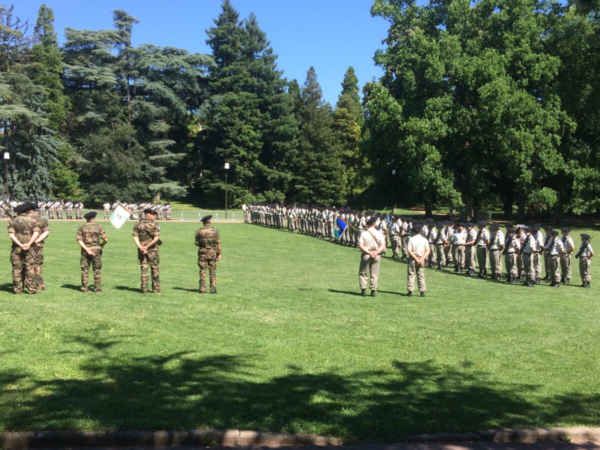 Cérémonie militaire au parc de la Tête d'Or