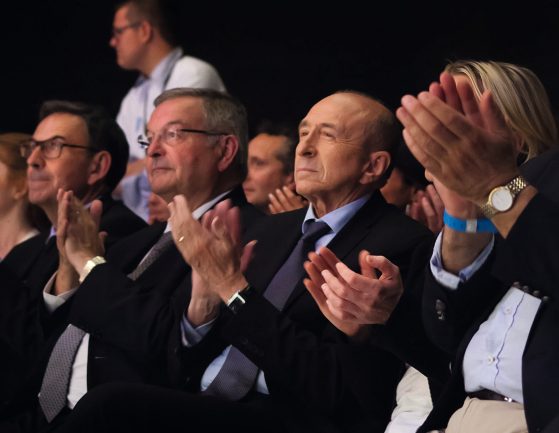 Michel Mercier et Gérard Collomb au meeting En Marche – campagne législatives 2017 © Tim Douet