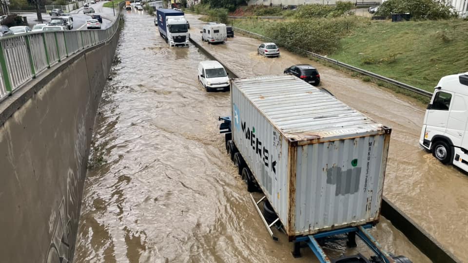 inondations route Givors, le 17 octobre 2024