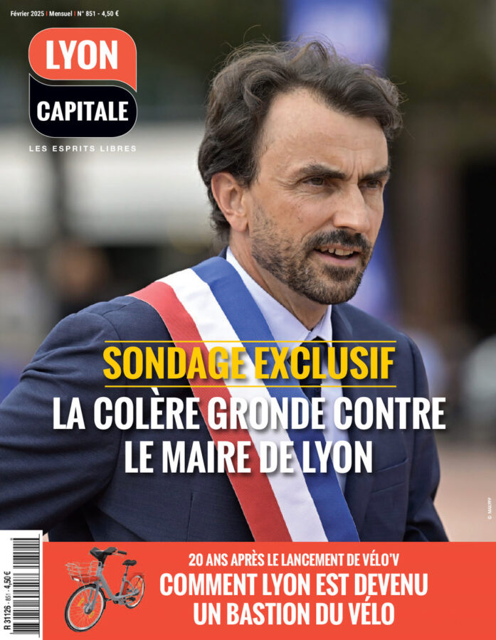 Couverture de Lyon Capitale sur l'opinion ses Lyonnais à propos du maire de Lyon