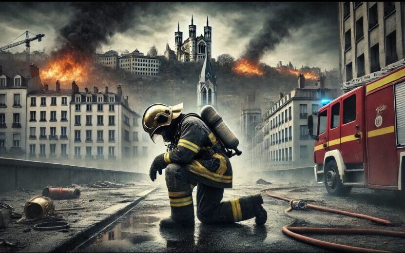 campagne pompiers "Pour que Lyon ne devienne pas un Los Angeles"